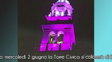 Casale M.onferrato: mercoledì 2 giugno la Torre Civica si colorerà di lilla