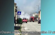Lavello di Ozzzano: auto a fuoco per strada