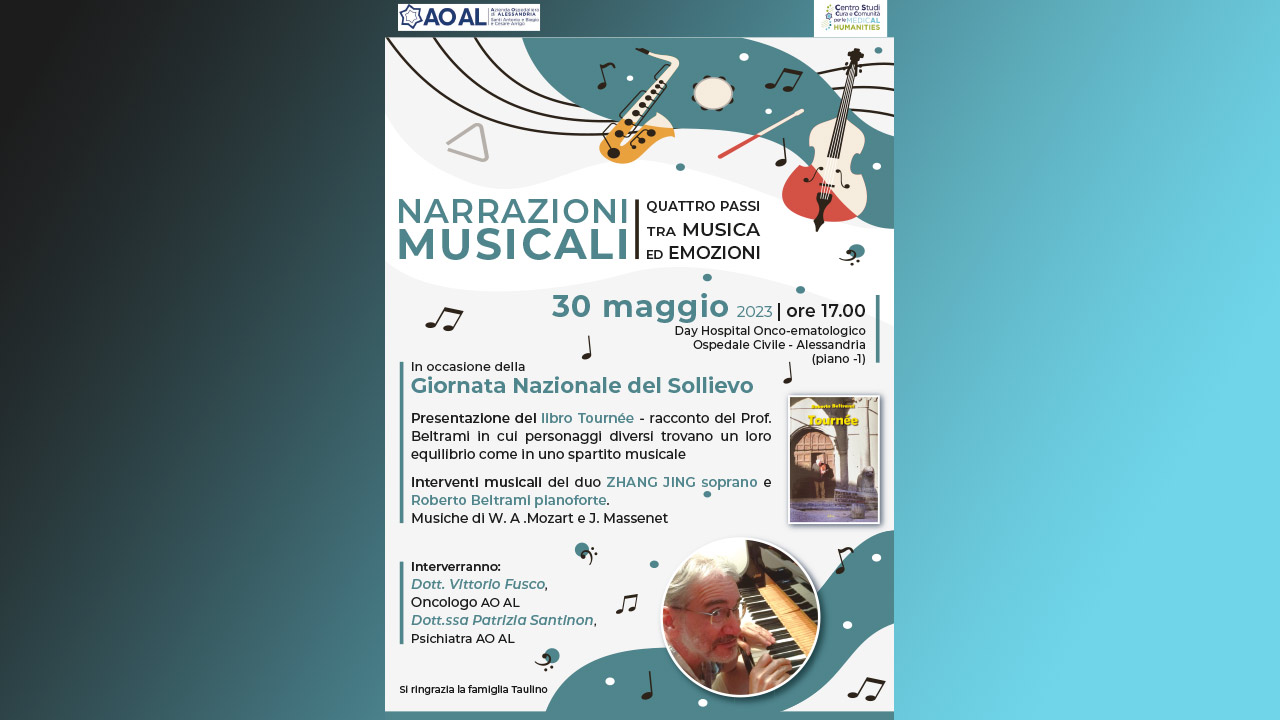 Giornata nazionale del sollievo: musica e letteratura all’Ospedale di Alessandria