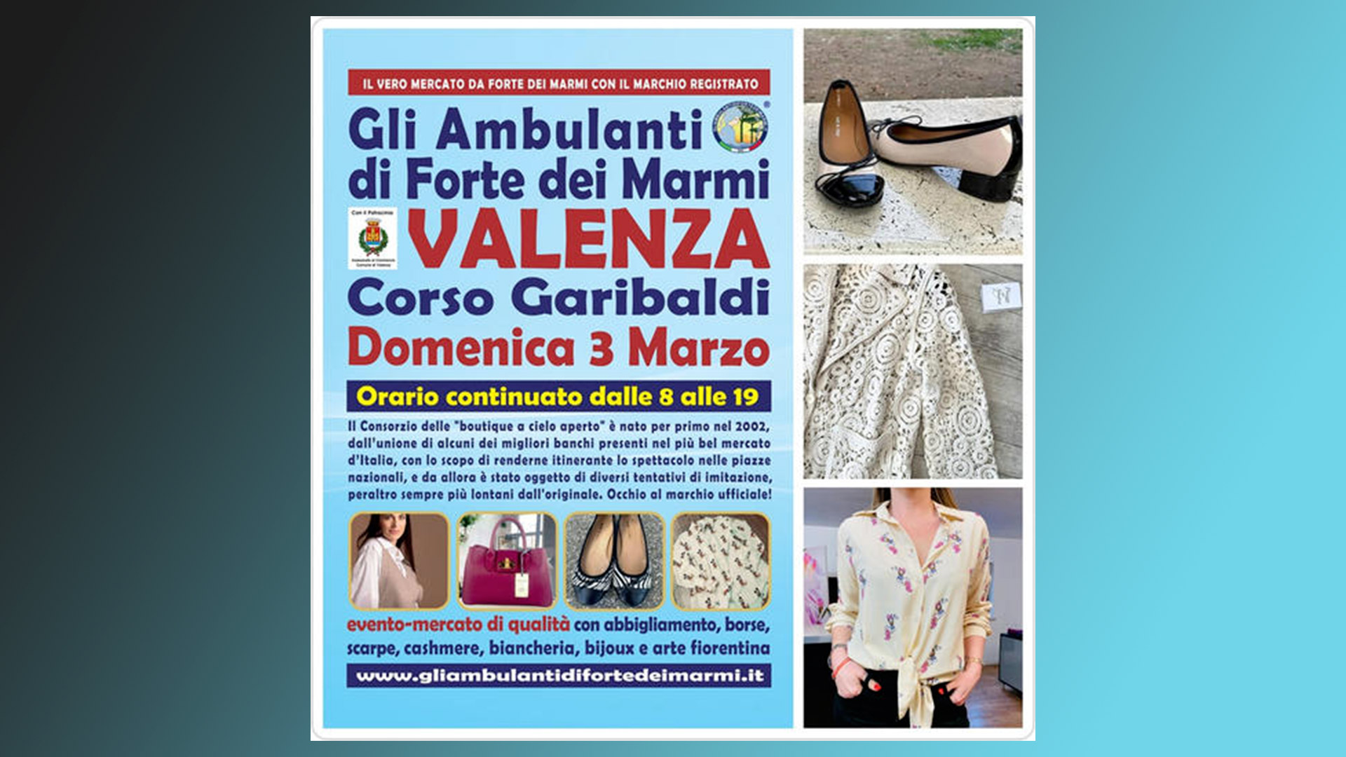 “Gli Ambulanti di Forte dei Marmi” a VALENZA, domenica 3 Marzo