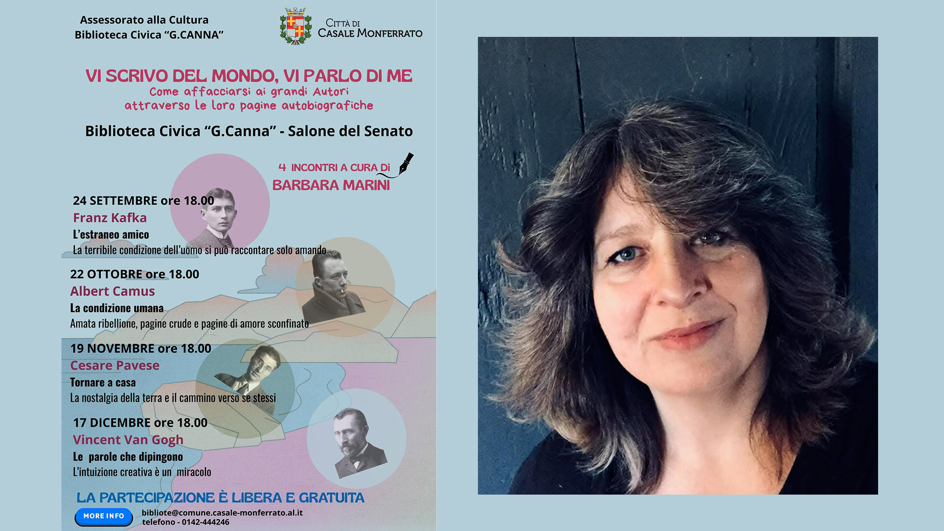 Casale Monferrato: “Vi scrivo del mondo, vi parlo di me” con Camus