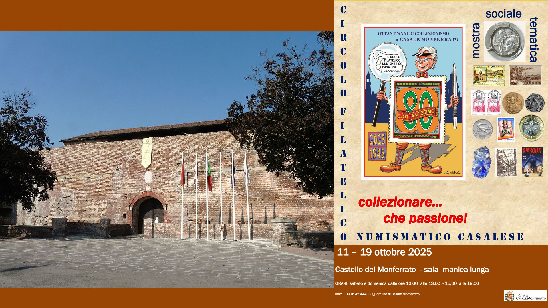 Ottantesimo anniversario del Circolo Filatelico Numismatico Casalese