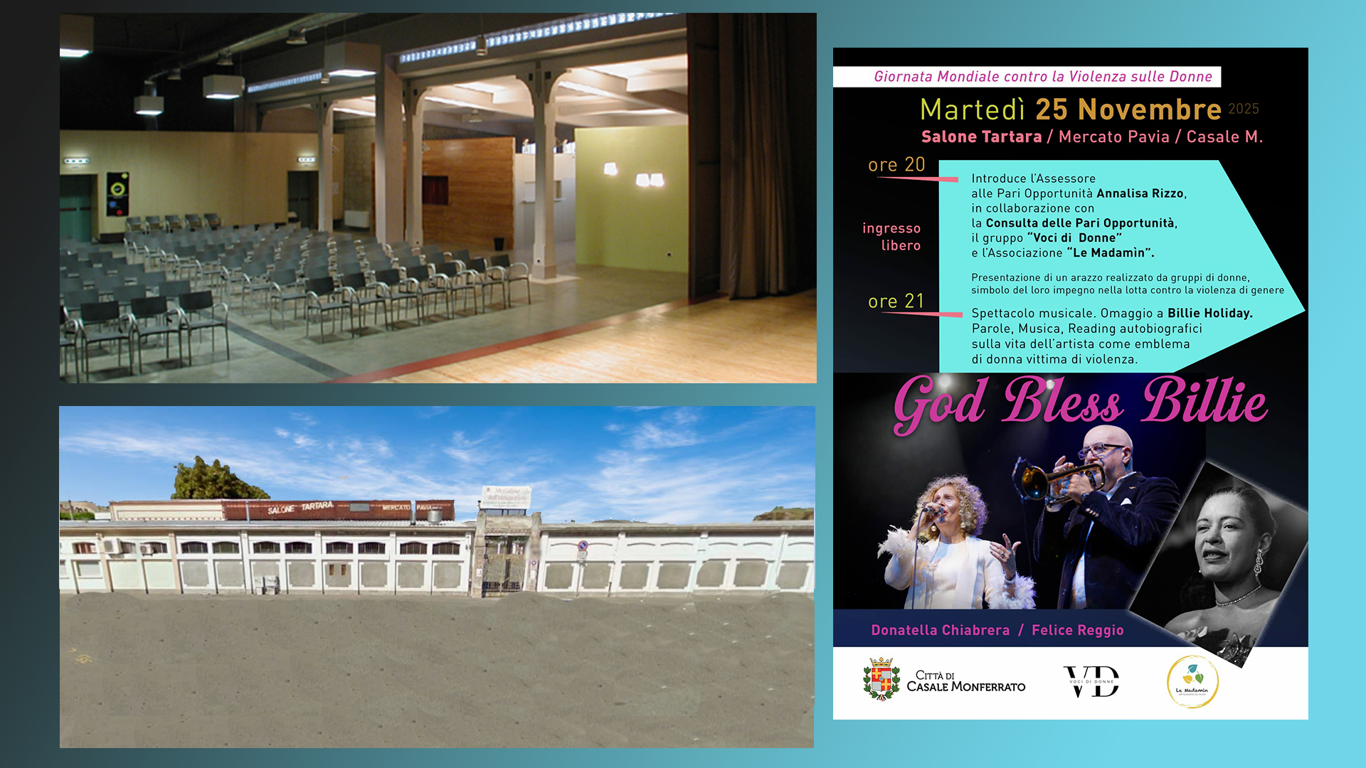 Casale Monferrato: “God Bless Billie” per la Giornata Mondiale contro la Violenza sulle Donne Casale Monferrato: “God Bless Billie” per la Giornata Mondiale contro la Violenza sulle Donne