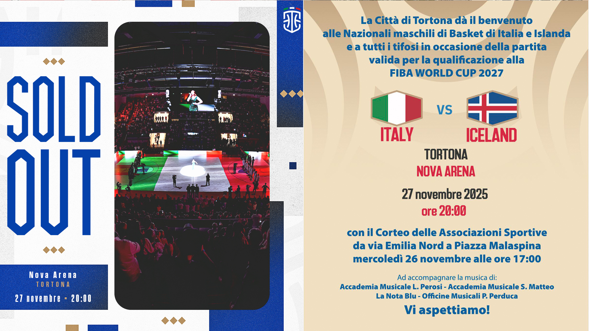 Basket: Nova Arena di Tortona sold-out per il match degli Azzurri contro l’Islanda