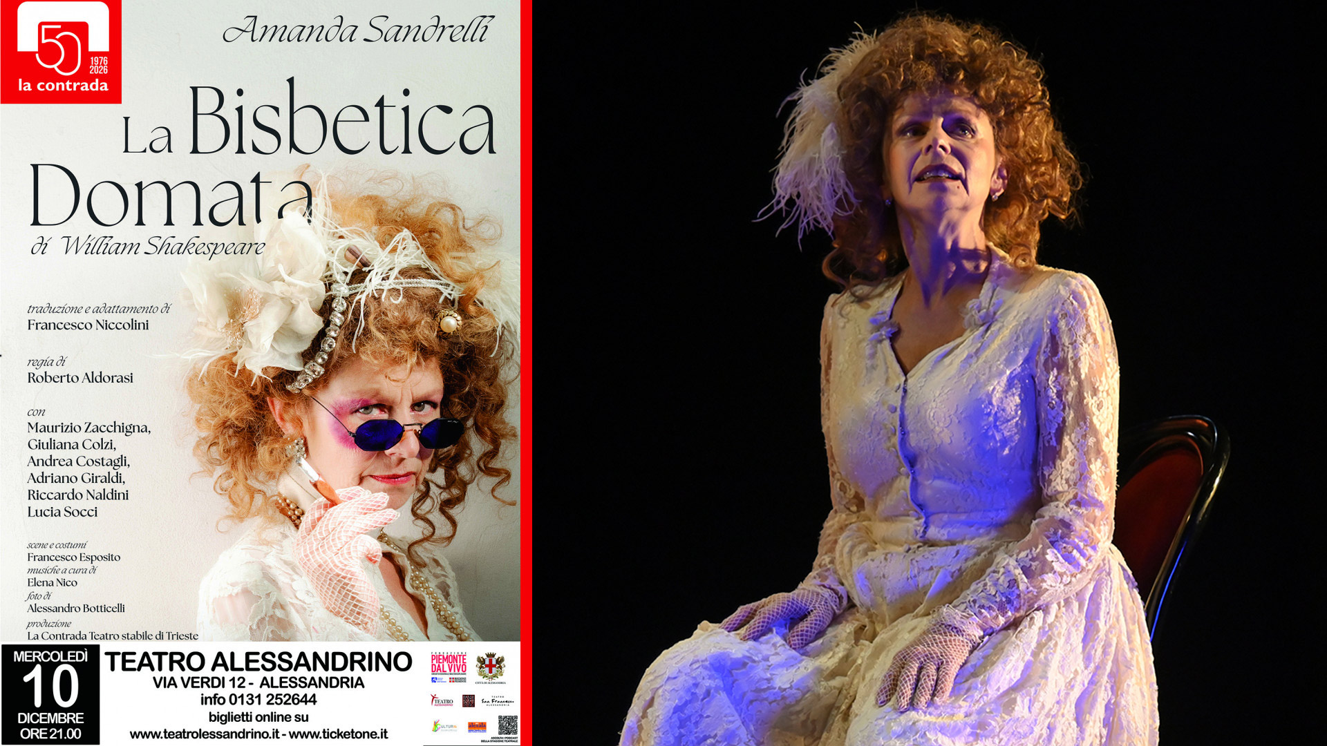 Alessandria: Amanda Sandrelli in “La bisbetica domata”
