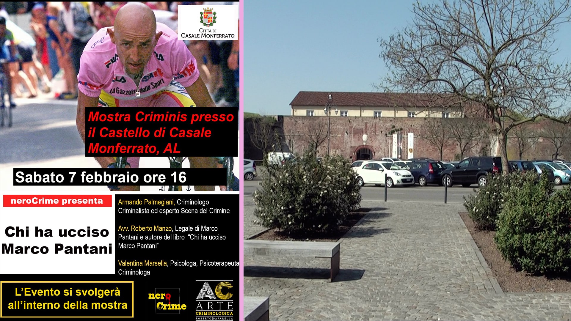 Casale Monferrato, “Mostro di Firenze” e il caso Pantani al Castello con Criminis