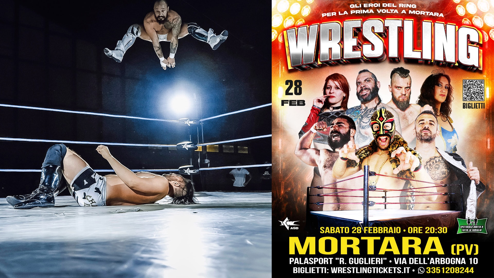Sabato 28 febbraio 2026: lo spettacolo degli eroi del wrestling arriva a Mortara.