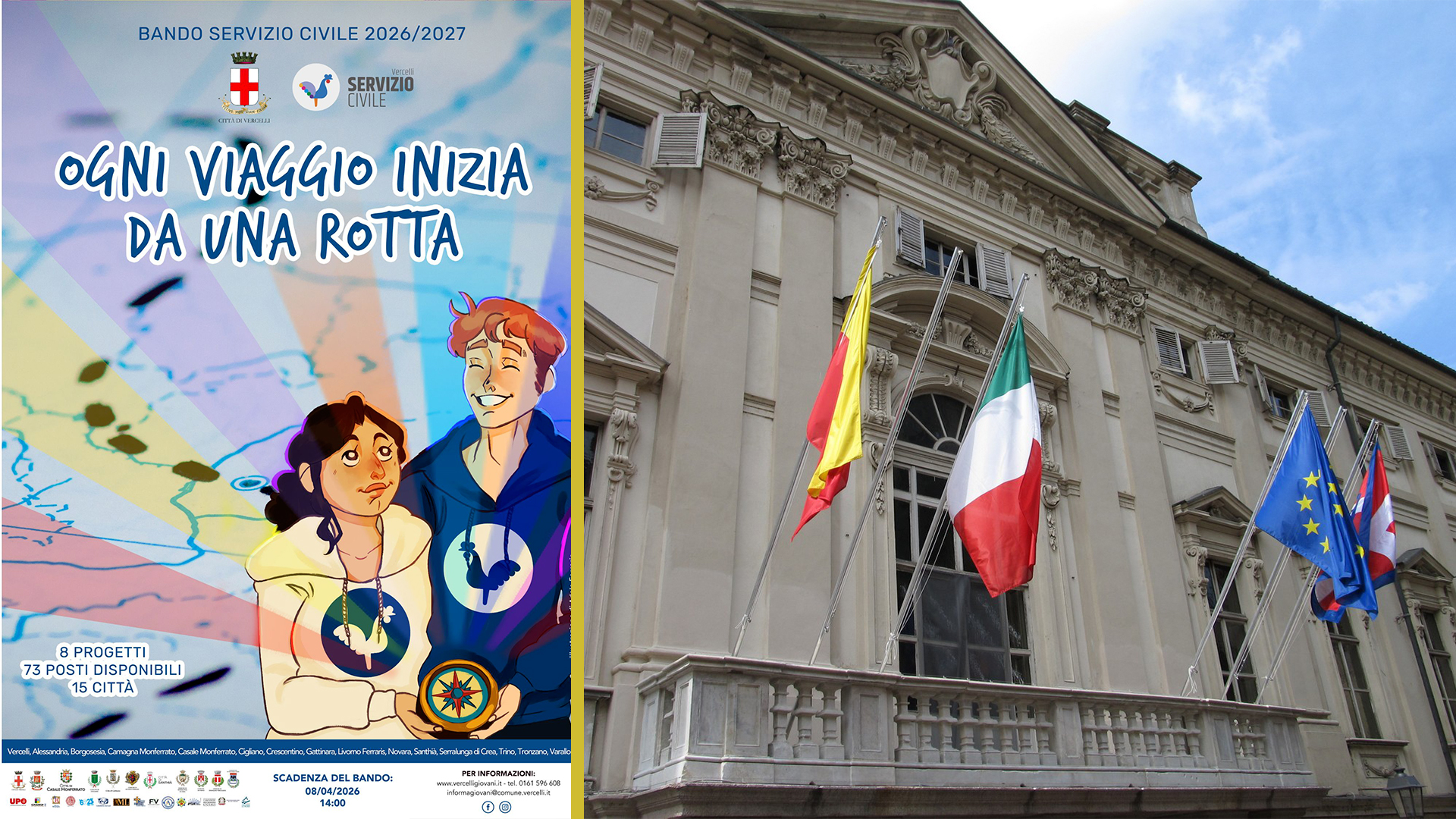 Casale Monferrato. ​Bando Servizio Civile 2026/2027: scadenza 8 aprile